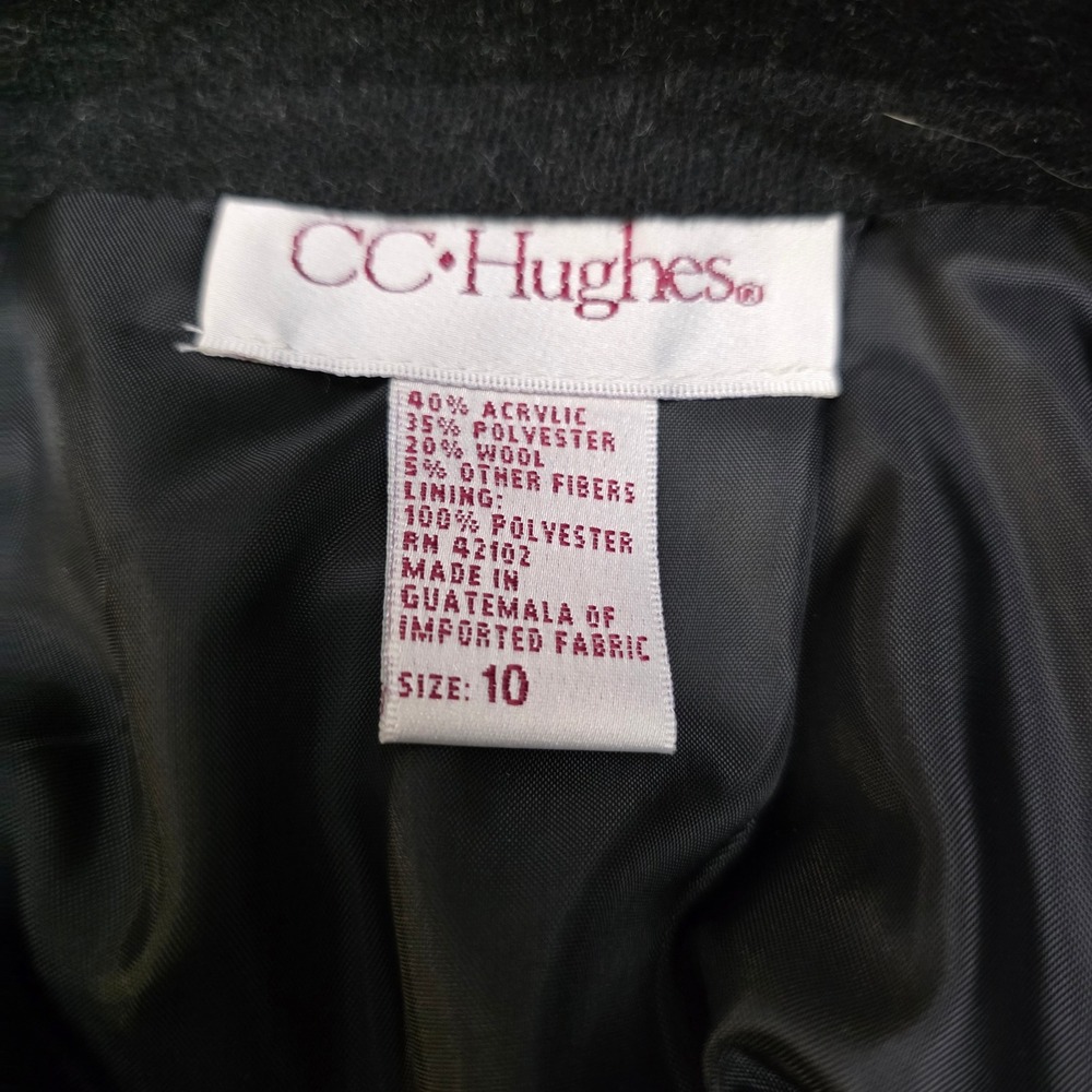 CC Hughes Women's Size 10 Black Wool Blend Fringe Hem Ethnic Print Midi Skirt - Picture 5 of 8